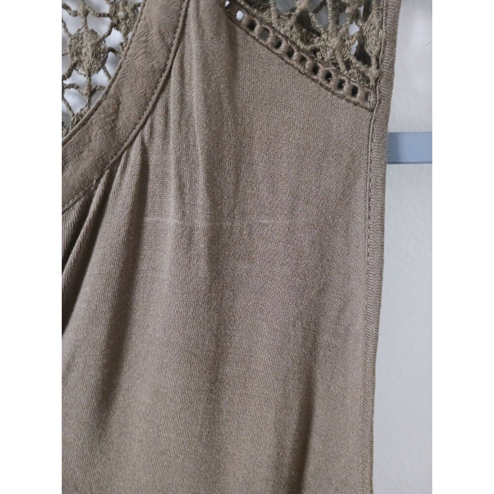 Loft Womens Sleeveless‎ Lace Ruffle Bottom Green Blouse Top Size S - Picture 5 of 7